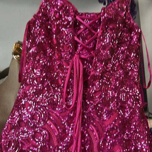 CLARISSE COUTURE  810290 DRESS in Fuchsia Size 8 - Picture 4 of 6